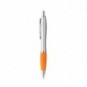 Bolígrafo con clip de metal y antideslizante Naranja
