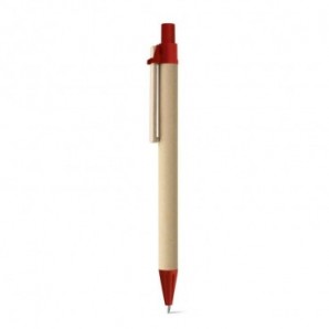 Bolígrafo de papel kraft y clip de madera Rojo