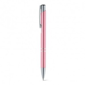 Bolígrafo de aluminio brillante tinta azul Rosa claro