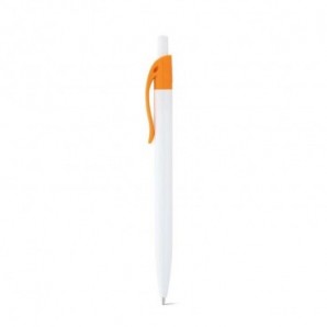 Bolígrafo blanco con clip en color Naranja