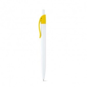 Bolígrafo blanco con clip en color Amarillo