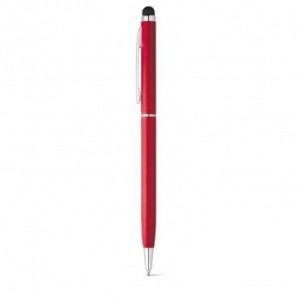 Bolígrafo de aluminio con giro y puntero Rojo