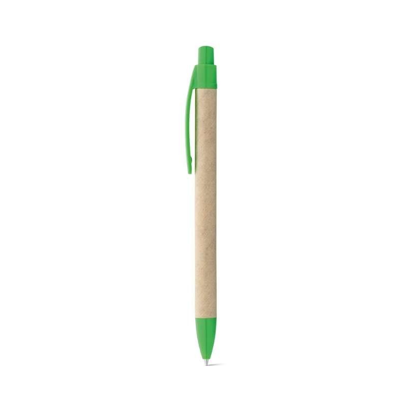 Bolígrafo de papel kraft con clip Verde