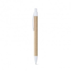 Bolígrafo de papel kraft con clip Blanco