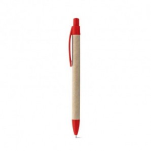 Bolígrafo de papel kraft con clip Rojo