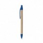 Bolígrafo de papel kraft con clip Azul