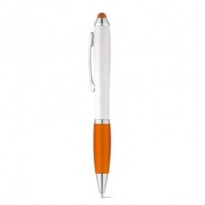 Bolígrafo con clip de metal y puntero tinta azul Naranja