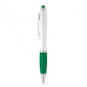 Bolígrafo con clip de metal y puntero tinta azul Verde