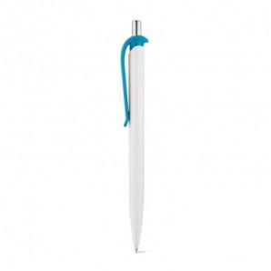 Bolígrafo de plástico y clip de color Azul claro