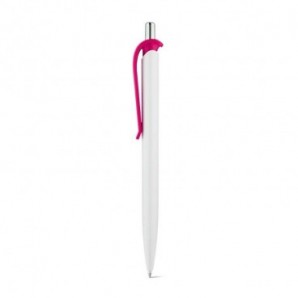 Bolígrafo de plástico y clip de color Rosa