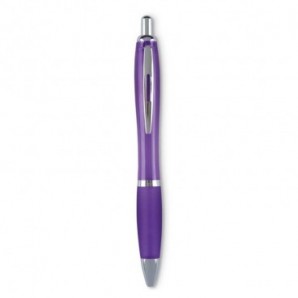 Bolígrafo de plástico con puntera blanda Violeta transparente