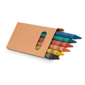 Caja con 6 lápices de cera Natural