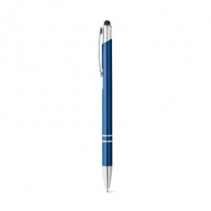 Bolígrafo de aluminio con puntero y clip Azul real