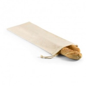 Bolsa de algodón para pan con cordón Natural claro